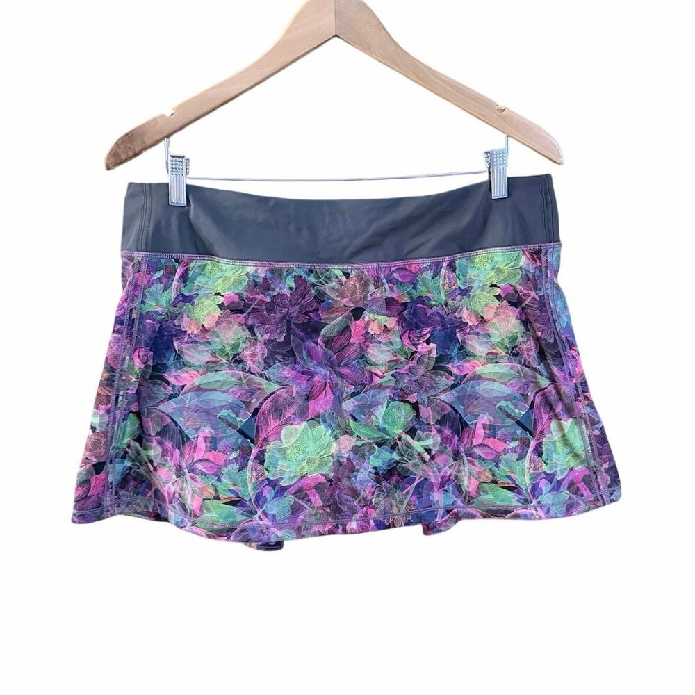 Lululemon sheer mesh floral print skirt skirt size 12 tennis pickleball active